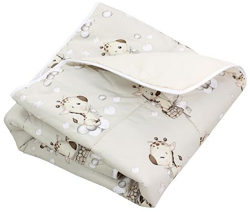 TupTam Krabbeldecke für Baby 120x120 cm - Gepolsterte Spieldecke Baby Baumwolle, XXL, OEKO-TEX, Weich & Hautfreundlich, Farbe: Giraffe Beige