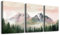 MHARTK66 Aquarell Wald Leinwand Bilder Set Wohnzimmer, Rosa Abstrakt Berg Landschafts Wandbilder Schlafzimmer, Grüne Nebel Wälder Bilde Aesthetic, Modern Wandeko Wandkunst Badezimmer Flur Büro