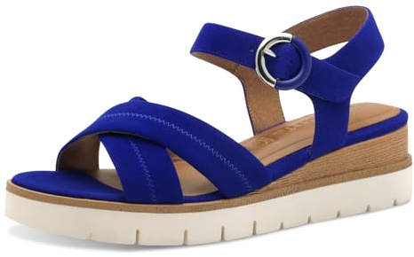 Tamaris Sandales compensées pour femme 1-28202-42 Bleu royal 38 EU, bleu marine, 38 EU