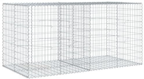 vidaXL Panier Gabion avec Couvercle 200x100x100 cm Fer galvanisé, Mur en Gabion, Mur de soutènement en Gabion, clôture en Gabion, Gabion, Cage Gabion