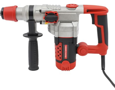 Hammer mit Kohlebürsten Handschuhen Schutzabdeckung Bohrmaschine tragbar 2200 W Akku-Bohrhammer zum Bohren und Rillen von Beton Wände Böden