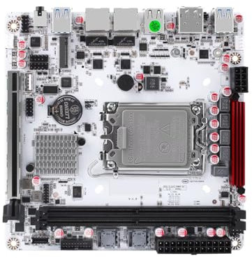 PeeliCeeli 8 Bay NAS Motherboard LGA 1700, Q670 Mini ITX Mainboard with 3 x PCIe4.0 M.2 NVMe, 8 x SATA3.0 Board DDR5 with i226-LM 2.5GbE, PCIe5.0x16, USB3.2, 16GB RAM 128GB SSD