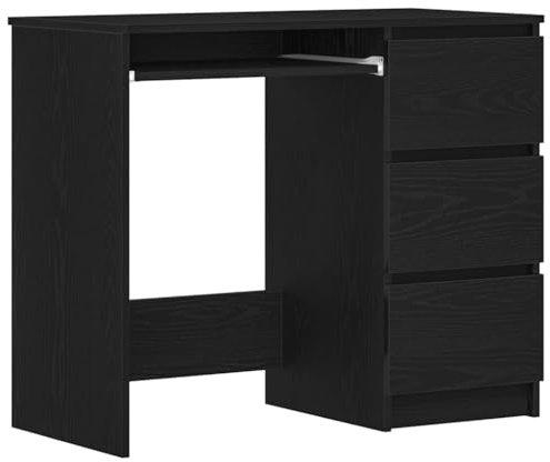 vidaXL Schreibtisch Schwarz Eichen-Optik 90x45x76 cm Holzwerkstoff, Tisch, Bürotisch, Computertisch, Tische, Arbeitstisch, Büroschreibtisch, Büromöbel
