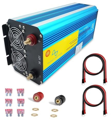 Onduleur Transformateur 8000W Peak Onduleur Onde Sinusoïdale Prise UE Affichage LED avec Ventilateur De Refroidissement Télécommande sans Fil 12v 220v Convertisseur Tension(12V 220V EU)