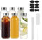 Eidoct Lot de 6 bouteilles d'eau réutilisables en verre de 300 ml – Anti-fuite, résistante à la chaleur pour boissons chaudes/froides, jus de fruits, smoothies et café | Comprend une brosse à