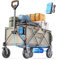 Litheli Carrello elettrico pieghevole, con pneumatici da 20 cm, capacità di 200 l, portata 60 kg, 2 freni, adatto per campeggio, giardino, spiaggia (beige)