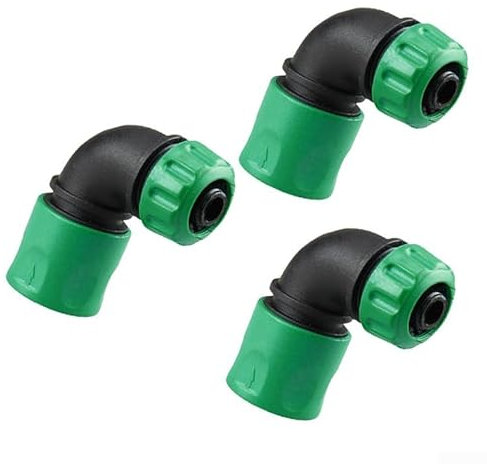 Connecteurs d'irrigation, 3 connecteurs horticoles, raccord coudé de tuyau d'eau à 4 points (1,27 cm) pour distribution d'eau de voiture