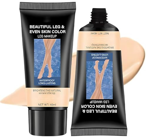 2 Stück Bein-Make-up, wasserfest, Körperabdeckung, Perfektionierer, Körper-Concealer, Tattoo-Abdeckung, lang anhaltende CC-Creme, für alle Hauttypen, Foundation-Concealer, abfärbend (Ivory)
