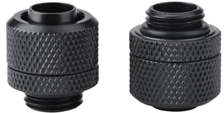 Risegun Wasserkühlung Anschlüsse G1/4, 2 Stück PC Wasserkühlung Fitting Messing G1/4 Gewinde Flexibler Rohrverbinder Schlauchverbinder für Computer Wasserkühlsystem (Schwarz)