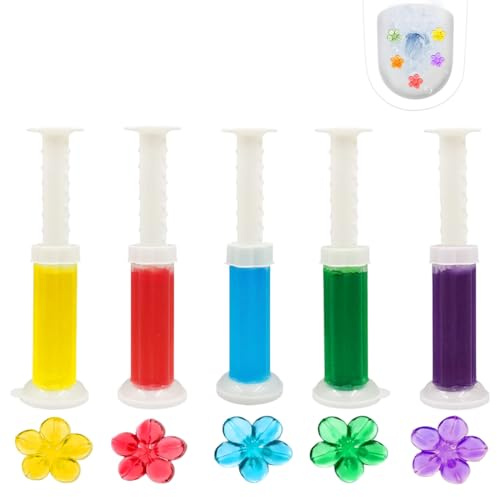 5 Stück Toilettengel-Stempel, WC Reiniger Stempelgel mit Blumenduft, Inklusive Spender, Toilettenschüssel Reinigungsstempel Nachfüllungen, Frischesiegel für Toilette