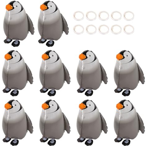 10 Stück süße Pinguin-Luftballons für Kinder, wandelnde Pinguin-Luftballons, niedliche lustige Luftfolien-Tierparty-Dekorationen für Motto-Geburtstagsfeier, Hochzeit, Babyparty,