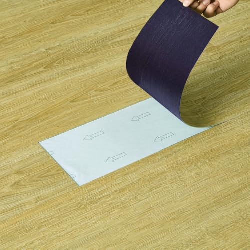 5m² Self Adhesive Vinyl Flooring, Floor Planks with Wood Effect, 36pcs Waterproof PVC Floor Tiles for Bathroom Kitchen and All Flat Floor, Stick On Floor Tiles, 91.5x15.2cm (Oak)