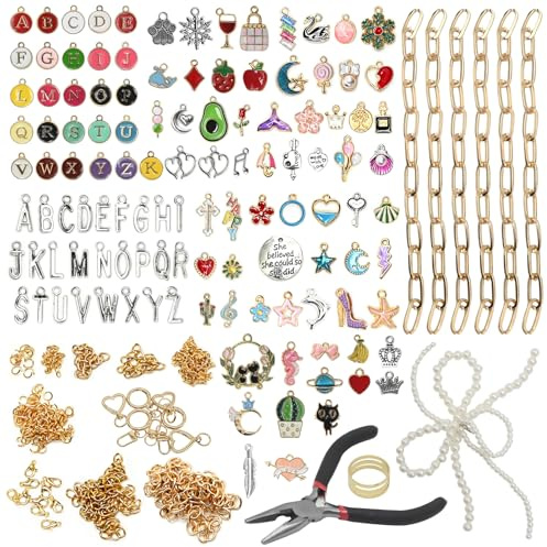MospdyGear 315Pcs DIY Keychain Making Kit, Complete Craft Supplies for Keychains and Bag Charms, Includes Charms, Keychain Clips, and Jewelry Tools for Creative Projects