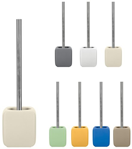 KW Cube Ceramic Toilet Brush and Holder (Cream)