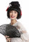 WIG ME UP - 90747-ZA103 Perücke Damen Halloween Karneval Japan Geisha Maiko Chinagirl Asiatin Dutt Steckfrisur schwarz