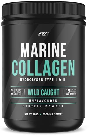 Wild Gefangenes Marines Kollagenpulver - 400g - Geschmacksneutral, Typen I & III Kollagenpeptide - Hydrolysiertes Tiefes Ozean Kanadisches Kollagen. Nicht GMO, Glutenfrei, Koscher, Halal.