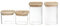FIVE Pot en Verre x 4 empilables + Couvercle en Bois, 10 x 10 x 8,2 cm/10 x 10 x 8,2 cm/10 x 10 x 15,2 cm/10 x 10 x 15,2 cm