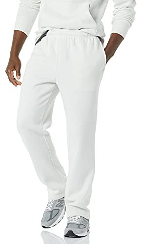 Amazon Essentials Pantaloni Sportivi in Pile con Fondo Aperto (Disponibili in Taglie Extra Forti) Uomo, Grigio Pallido, M