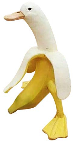 ARVALOLET Gartendeko Gartenfiguren, Kreative Kunst Banane Figuren, eine Kunststatue Gartenhof im Freien, Kreative Kunst Bananenente Garten Ornamente Bananengelbe Ente