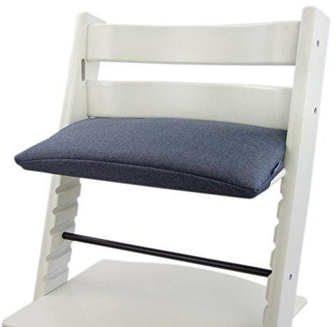 BambiniWelt by Rafael K. Ersatzbezug [Bezug Sitzkissen Kissen-Set] Sitzverkleinerer kompatibel mit Stokke Tripp Trapp für Hochstuhl-Kinderstuhl Mod. 3 (1-teilig meliert Marine)