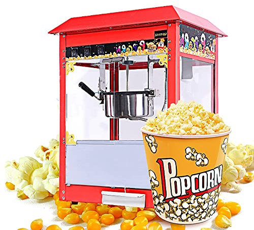 MNSRRN Fabricante de Palomitas de maíz Retro, Fabricante de Palomitas de Palomitas de la azotea Comercial Completamente automática, Fiestas de cumpleaños, Noches de Cine
