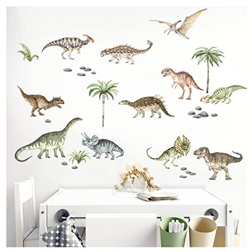 Little Deco Wandtattoo Dinosaurier Set Wandsticker Kinderzimmer Dino Wandaufkleber Tiere Dschungel Spielzimmer Wanddeko DL865-1