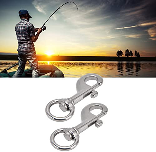 Gancho de Seguridad con Perno de Ojo Giratorio de 2 Uds, Clips a Presión de un Solo Extremo, Clips de Acero Inoxidable 316 de Grado Marino para Correa de Buceo para Mascotas de 87mm