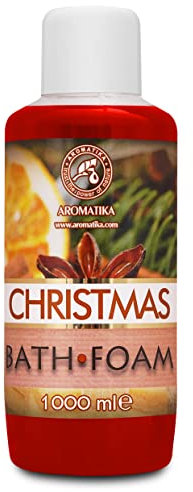 Badeschaum Weihnachten - 1000ml - Badeschaum mit Ätherischem Öl - Aromatherapie Badewanne - Körperpflege - Guter Schlaf - Baden - Entspannung - Badezusatz - Schaumbäder
