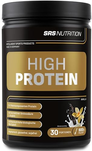 SRS Muscle - High Protein Aquatic XL, 900 g, Vanille | 3+1 Mehrkomponentenprotein | optimiert auf biologische Wertigkeit | aspartamfrei | laktosereduziert | deutsche Premiumqualität (Vanille, 900 g)