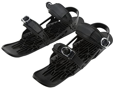 Focket Mini Short Ski Skates für Schnee, Verstellbare Short Snowskates Snowblades Skiboard Ski für Winterschuhe, Outdoor Skifahren Mini Ski Skates Skischuhe für Wintersport, Langlaufski