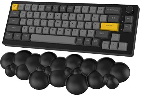 ZIYOU LANG Cloud-Soft-Handballenauflage-Tastatur Ergonomische Handauflage mit waschbarem Memory-Schaum-Handgelenk, leicht abwischbar, rutschfeste Unterlage für Computer, Schmerzlinderung - Schwarz