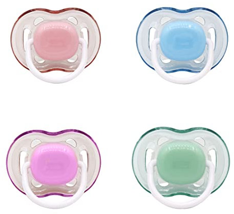 BCFJ 4 pezzi ciuccio mam 16-36 mesi silicone Senza Bisfenolo A, Ciuccio Bimba con Tettarella in Silicone, Leggero, Forma Ergonomica, Supporta il Corretto Sviluppo della Bocca【B】