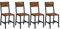 VASAGLE Esszimmerstühle, Küchenstühle, 4er Set, Metallrahmen, für Esszimmer, Wohnzimmer, Küche, vintagebraun-tintenschwarz LDC093K02