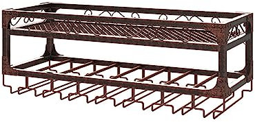 RWRAPS Casier à vin créatif Simple, Porte-Verre à vin Mural pour Bar, Cuisine, cellier, Organisateur de Cave à vin, présentoir pour Tout Bar, Cave à vin, etc,80 * 30cm,Brass