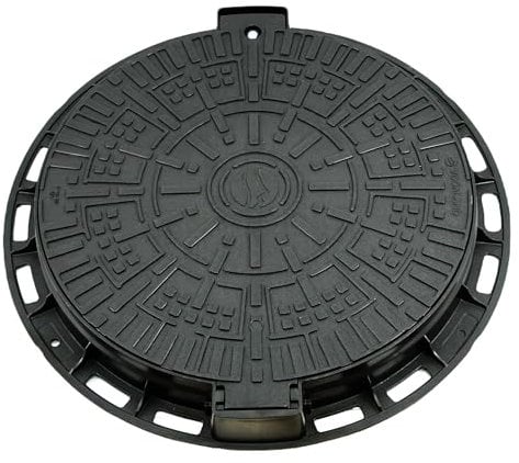 Megaa store Kanaldeckel Kunstoffdeckel Schachtdeckel DN600 Gully Brunnendeckel Kunststoffschacht Schachtabdeckung Kontrollschacht (Schwarz)