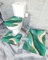 U-Förmiger Teppich Abstrakter Aqua-Goldener Marmor-Beschaffenheits-Kunst-Ästhetischer Naturstein Badezimmer Vorleger 3-Teiliges Badteppich-Set 3-Teilig Waschbar Wc Vorleger Set 3 Teilig