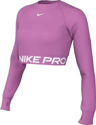 Nike Damen Top Pro Df 365 Crop Ls, Playful Pink/White, FV5484-675, S