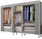Dictstarst Armadio In Stoffa, Armadio Richiudibile Cabina Salvaspazio Guardaroba Non Tessuto Appendiabiti In Tessuto 207x46x173cm (Grigio)