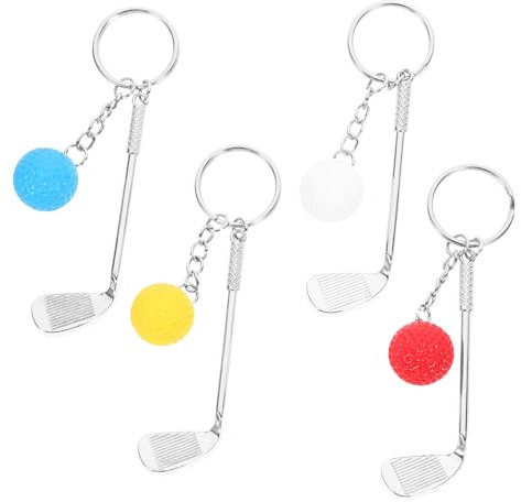 INOOMP 4stücke Golfball-schlüsselanhänger Aus Hängender Golfball-anhänger Schlüsselring Mit Sportelementen Exquisiter Schlüsselanhänger Kleines Für Golfbegeisterte