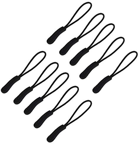 10pcs noir zip tags cordon tire tirette extension réutilisable en plastique zip curseur remplacement pour vêtements sacs excellente qualité et populaire Deft a traité