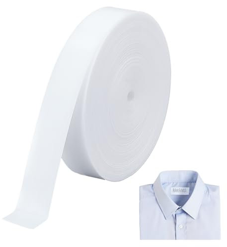 BENECREAT Etiquetas de Tela Termoadhesivas de 20 m para Marcar la Ropa,Nombre para Escribir de 16mm, Cinta de Algodón En Blanco para el Hogar, Uso de la Escuela Y Lavandería, Decoración Artesanal