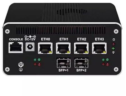 HKUXZR Firewall Appliance Mini PC, Intel i5-1240P Quad Core 10G*2 4xIntel I226 2.5G Soft Routing,1*USB3.2,2*DDR5 4800(Compatible with 5200/5600MHz) M.2 Nvme (NO RAM NO SSD) (8GB RAM 128GB SSD)