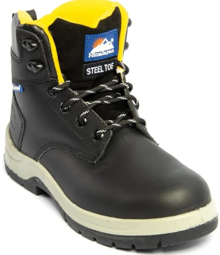 Himalayan 5240 S3/SRC Black Safety Boot | Ladder grip sole with 300°C heat resistance, triple stitching and yellow ankle padding for lasting comfort.