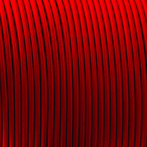 5/10M 2 Core Colore Cavo Vintage Rotondo Tessuto Intrecciato Cavo Luce Filo Elettrico (Rosso, 5M)