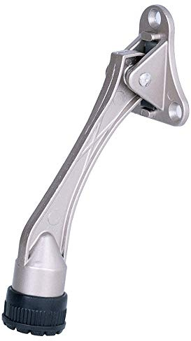 CG PLUS Door Stopper, Kick Down Door Stops for Heavy Doors, with Rubber Tip and Spring Lever, Adjustable, Easy to Set Down and Release, 4-Inch, for Wide Doors (4inch x 30pack, Satin Nickel)