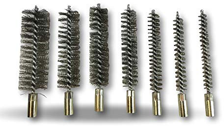 Assortiment 7 diamètres | Ecouvillon ACIER Condenseur | Ø 8-10-12-15-18-20-25 mm | Raccord laiton taraudé M6 femelle | Torsade acier galvanisé | Brosse nettoyage | Kibros 4TCAx7div