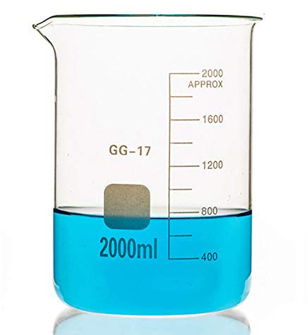 Glasbecher-Messbecher, Borosilikat-HochtemperaturbestäNdigkeit, Kitchen Lab School Mehrere Spezifikationen Messen Und Mischen Sie Den Becher Mit Dem AusgießEr,2000ml