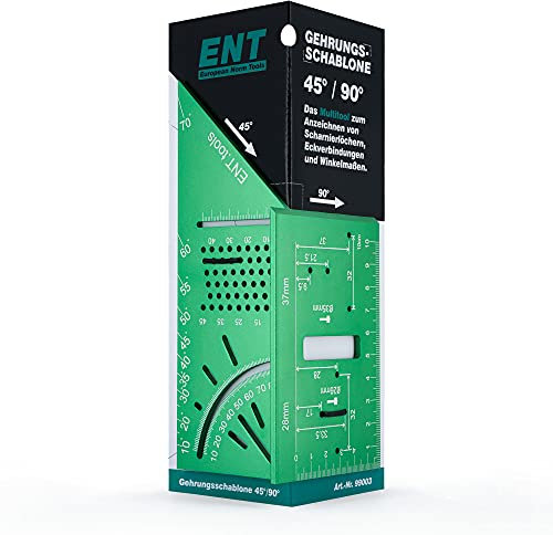 ENT 99003 Gehrungsschablone - Multitool - 3D-Bohrschablone - Anreißschablone - mit 45°-/90°-Winkel