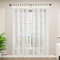 WOLTU 2er Set Gardinen transparent Blumen Stickerei mit Schlaufen Leinen Optik, Doppelpack Vorhang Stores Voile Fensterschal Dekoschal für Wohnzimmer Schlafzimmer, 140x245 cm, Beige