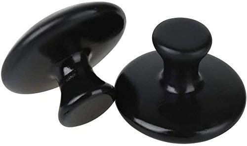 ANCLLO 2 pietre calde a forma di fungo, pietre calde naturali per massaggio, strumenti per il corpo e il viso, per massaggi essenziali, spa, massaggi, terapia, nero